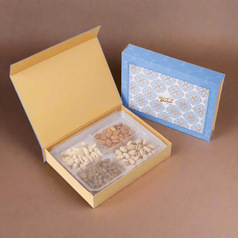 Blue Titanium Dry Fruit Box - Shree Mithai