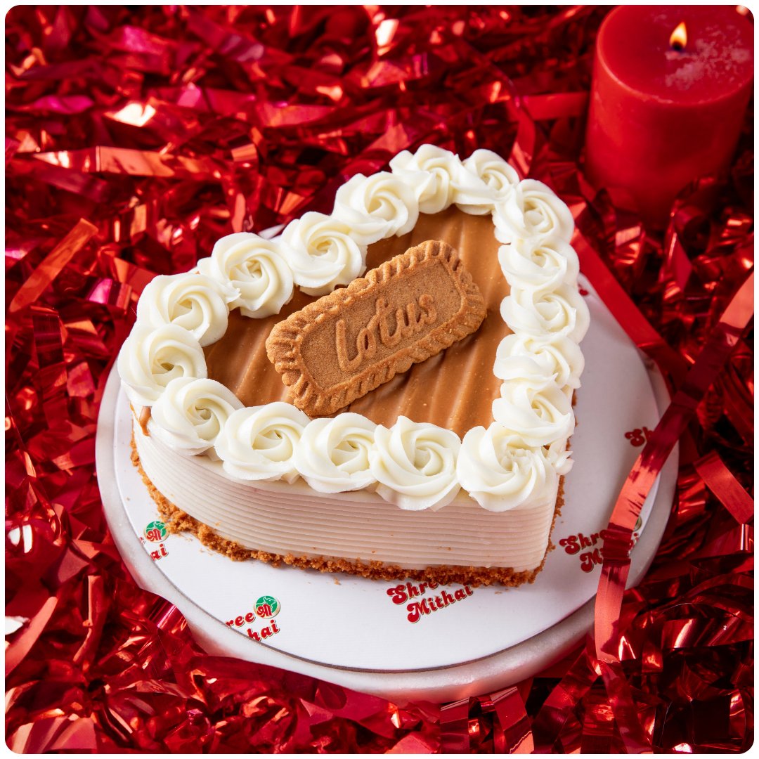Valentine's Lotus Biscoff Cake - Shree Mithai