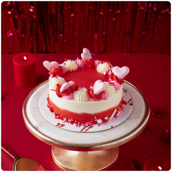 Valentines Rose Lychee Cake - Shree Mithai